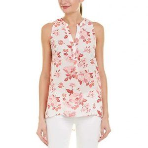 Like new! 100% Silk Joie Aruna Floral Sleeveless Blouse Porcelain White, Size XS